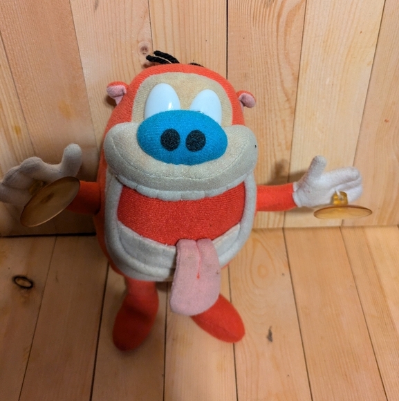 Vintage Nickelodeon ren and stimpy Red and Blue Plush Stuffed Animal Toy - Picture 2 of 8